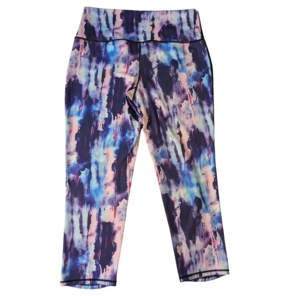 Brisas Yoga Pants / Leggings Painted Internal Waist Pocket Purple Multi SZ Mediu - Picture 3 of 5